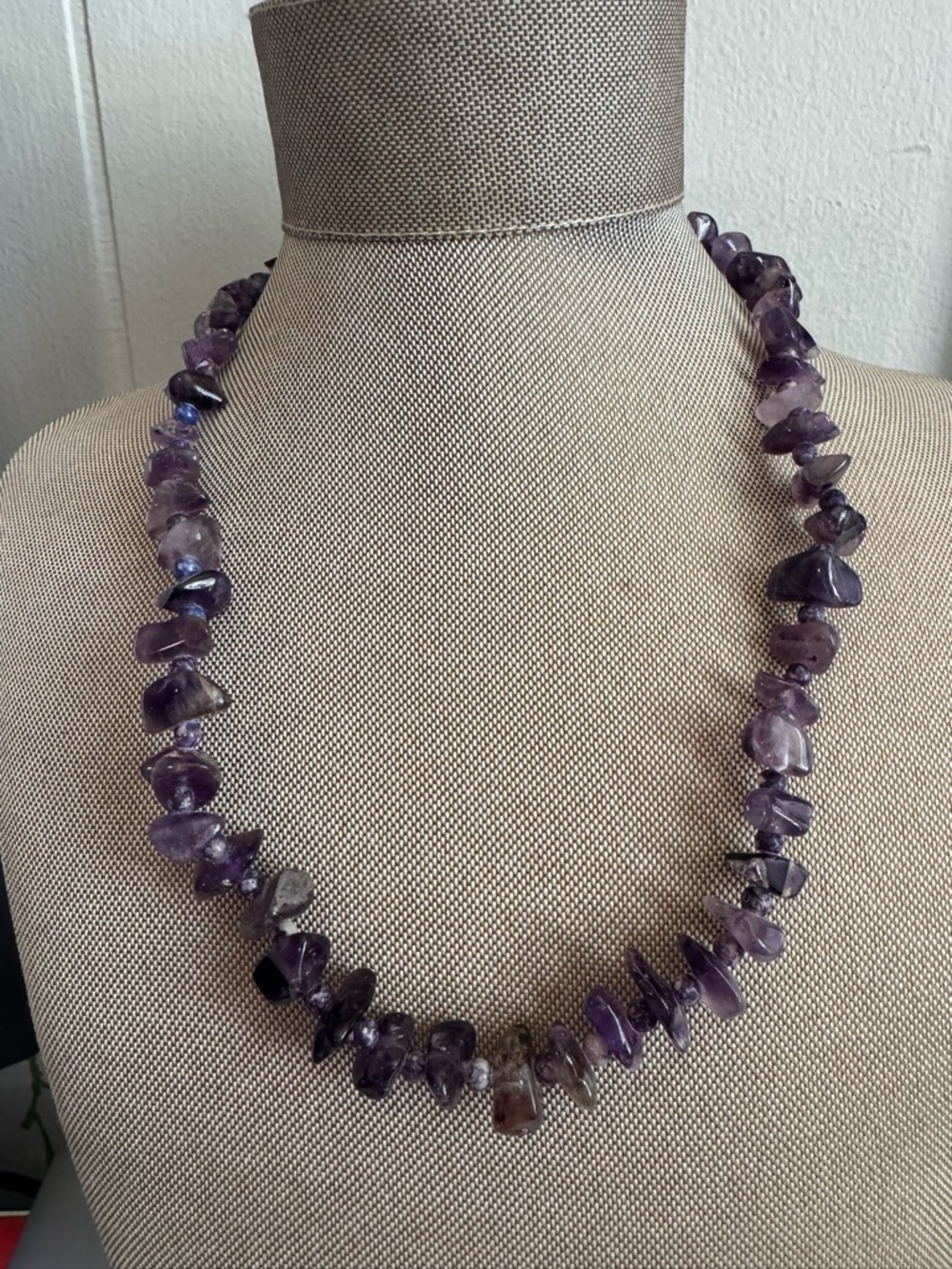 Amethyst Chip Necklace - Purple Natural Stone Necklace